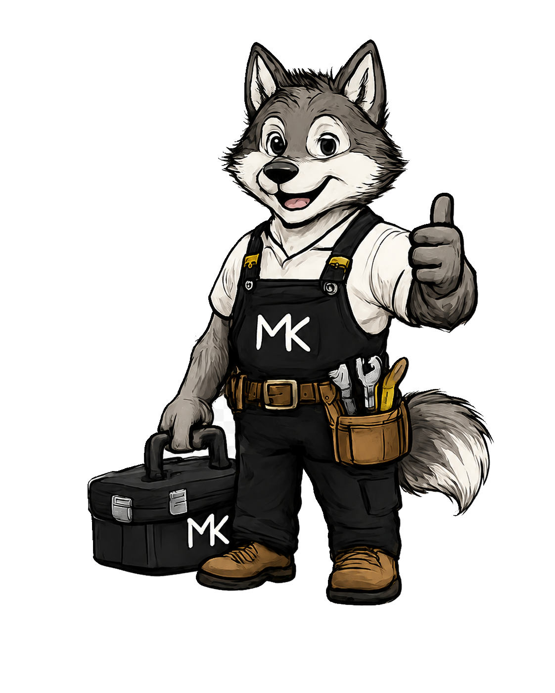 Miko, das Maskottchen von MK Hausmeisterservice